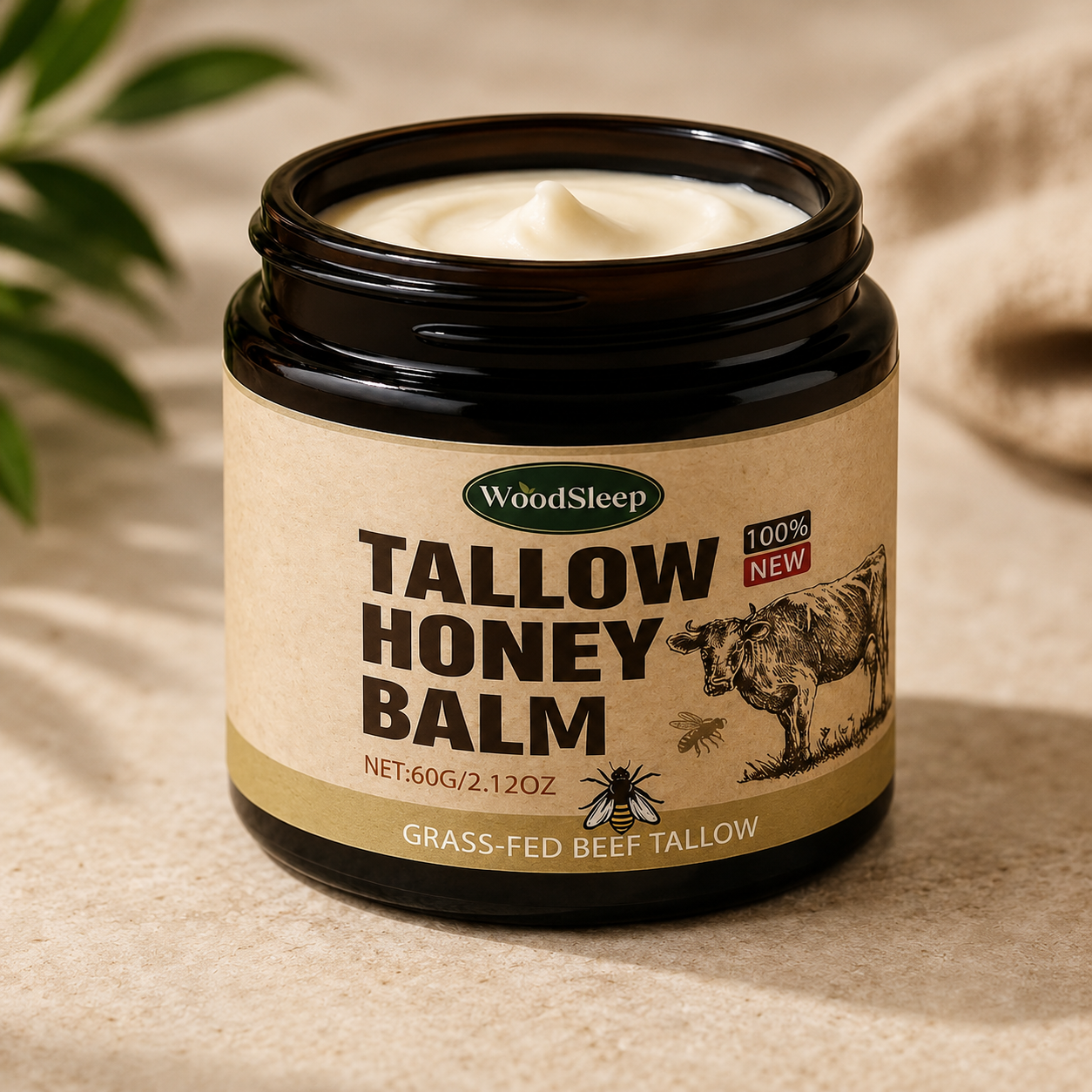 Pure Tallow™ - קרם שיקום עמוק לעור יבש (עם דבש ושומן טבעי)
