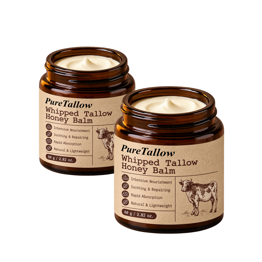 שתי צנצנות Pure Tallow, 80 גרם כל אחת